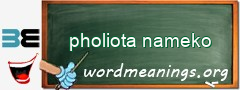 WordMeaning blackboard for pholiota nameko